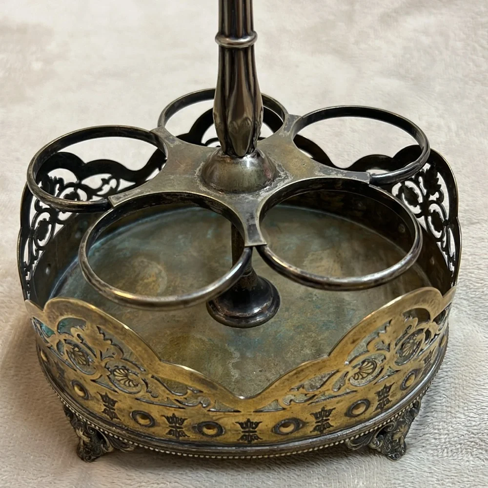 Antique Victorian Caddy JR&S EP holder/server. Carrier! Face, Skincare Vanity